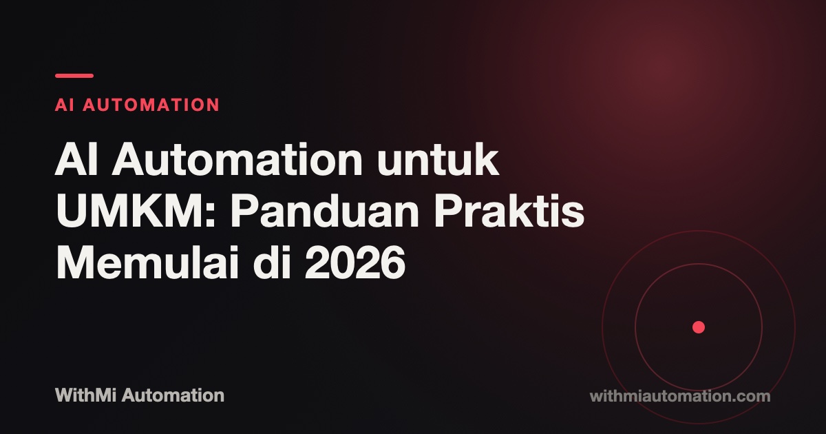 AI Automation untuk UMKM: Panduan Praktis Memulai di 2026