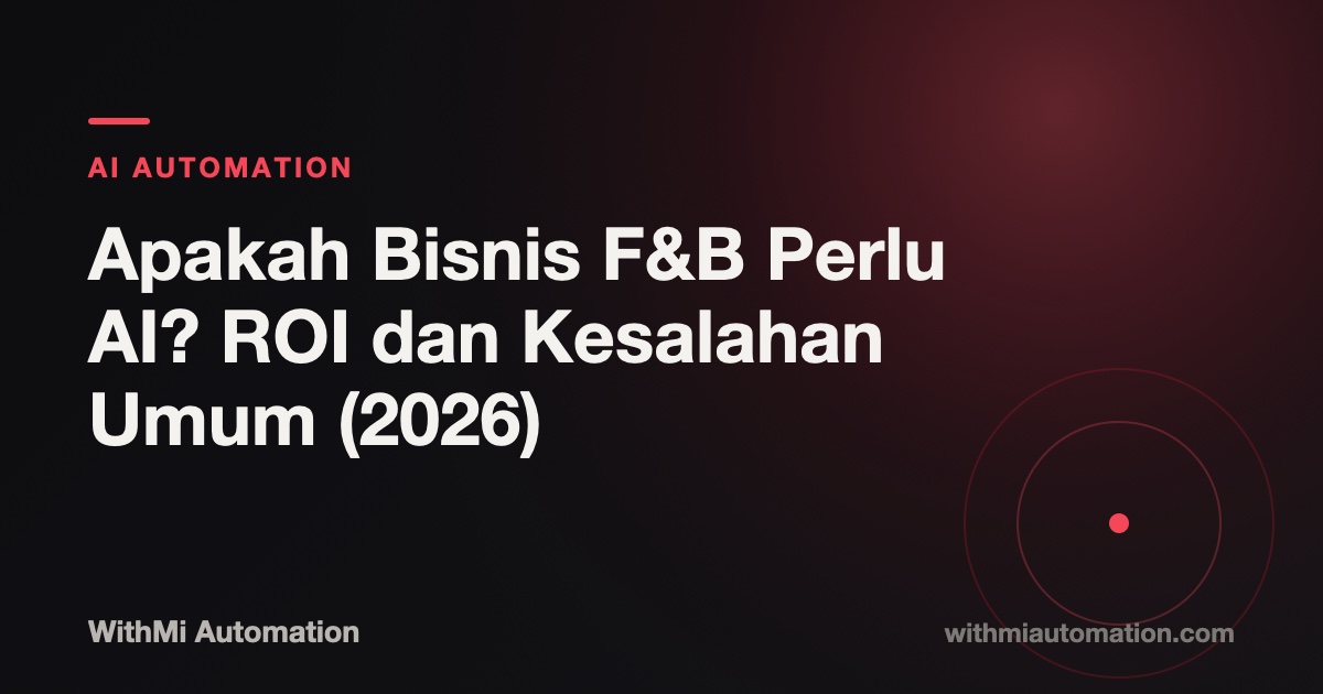 Apakah Bisnis F&B Perlu AI? ROI dan Kesalahan Umum (2026)