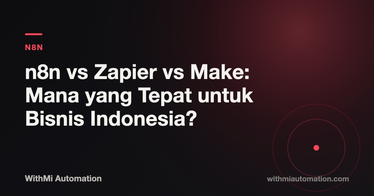 n8n vs Zapier vs Make: Mana yang Tepat untuk Bisnis Indonesia?